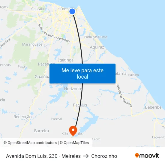 Avenida Dom Luís, 230 - Meireles to Chorozinho map