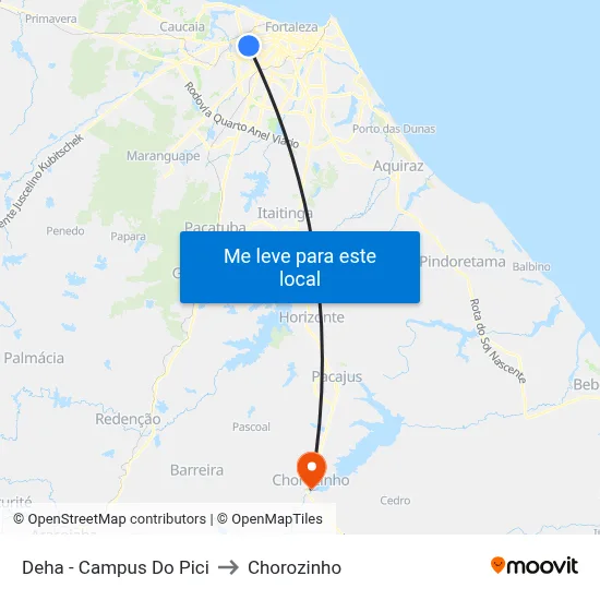 Deha - Campus Do Pici to Chorozinho map