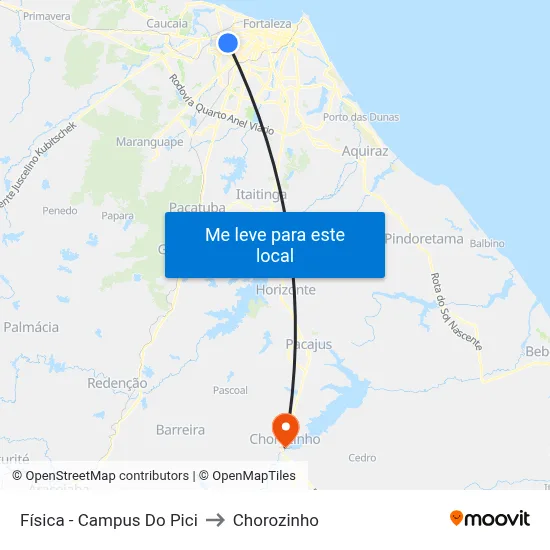 Física - Campus Do Pici to Chorozinho map