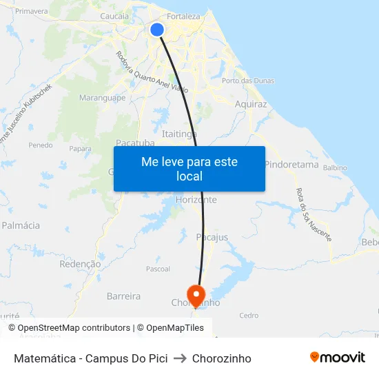 Matemática - Campus Do Pici to Chorozinho map