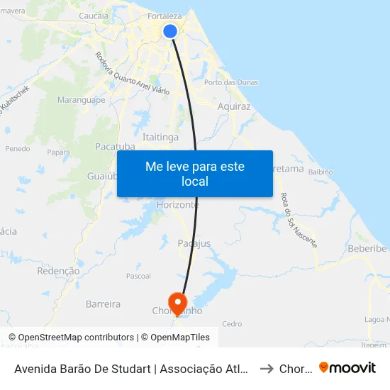 Avenida Barão De Studart | Associação Atlética Banco Do Brasil - Dionísio Torres to Chorozinho map
