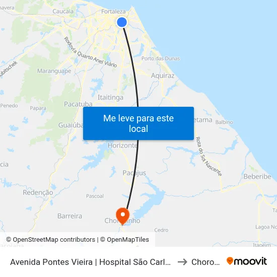 Avenida Pontes Vieira | Hospital São Carlos - Dionísio Torres to Chorozinho map