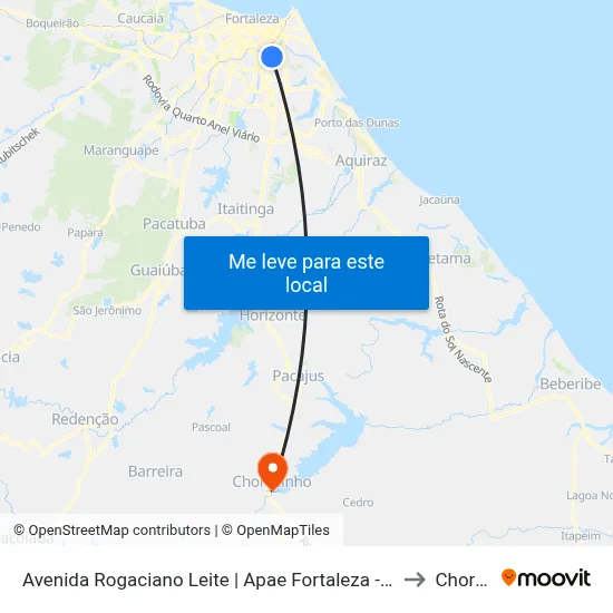 Avenida Rogaciano Leite | Apae Fortaleza - Engenheiro Luciano Cavalcante to Chorozinho map