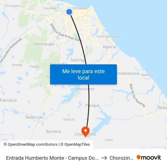 Entrada Humberto Monte - Campus Do Pici to Chorozinho map