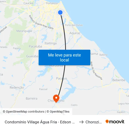 Condomínio Village Água Fria - Edson Queiroz to Chorozinho map