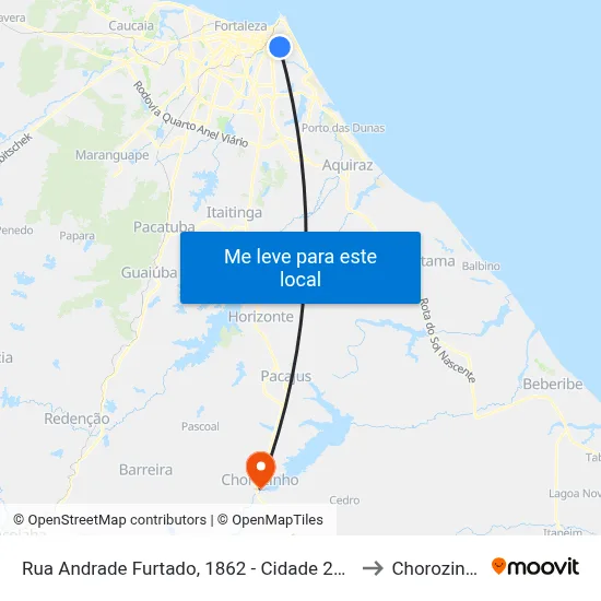 Rua Andrade Furtado, 1862 - Cidade 2000 to Chorozinho map