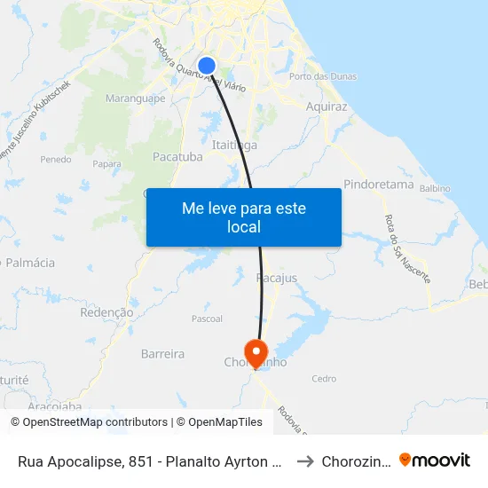 Rua Apocalipse, 851 - Planalto Ayrton Senna to Chorozinho map
