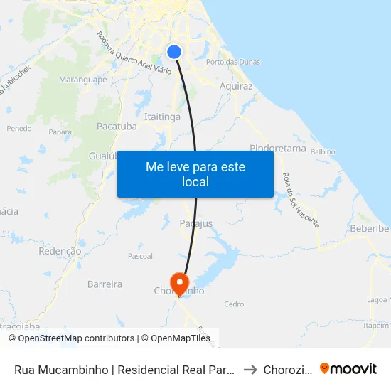 Rua Mucambinho | Residencial Real Park - Barroso to Chorozinho map