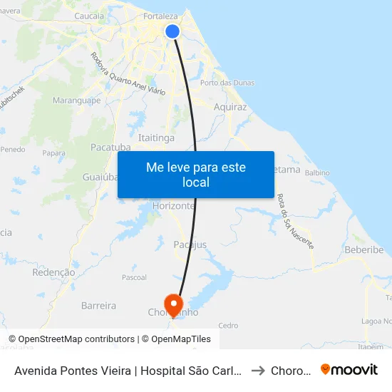 Avenida Pontes Vieira | Hospital São Carlos - Dionísio Torres to Chorozinho map