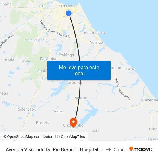 Avenida Visconde Do Rio Branco | Hospital Regional Unimed - São João Do Tauape to Chorozinho map