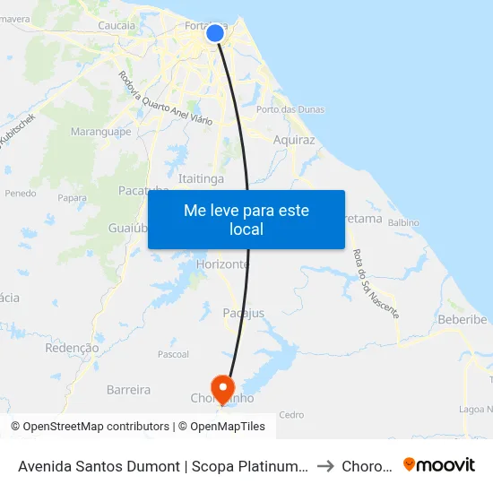 Avenida Santos Dumont | Scopa Platinum Corporate - Aldeota to Chorozinho map