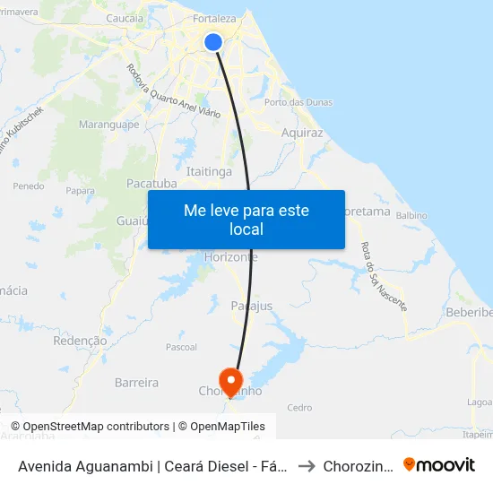 Avenida Aguanambi | Ceará Diesel - Fátima to Chorozinho map