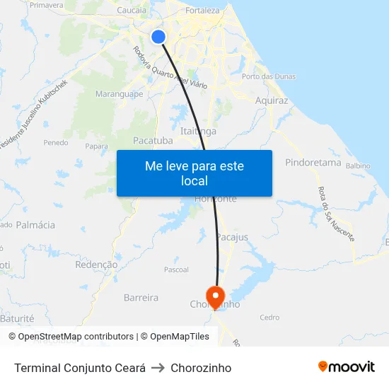 Terminal Conjunto Ceará to Chorozinho map