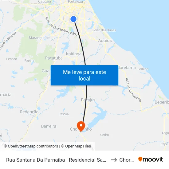 Rua Santana Da Parnaíba | Residencial Santana Da Parnaíba - Boa Vista to Chorozinho map