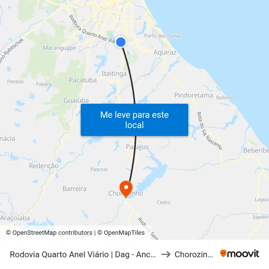 Rodovia Quarto Anel Viário | Dag - Ancuri to Chorozinho map