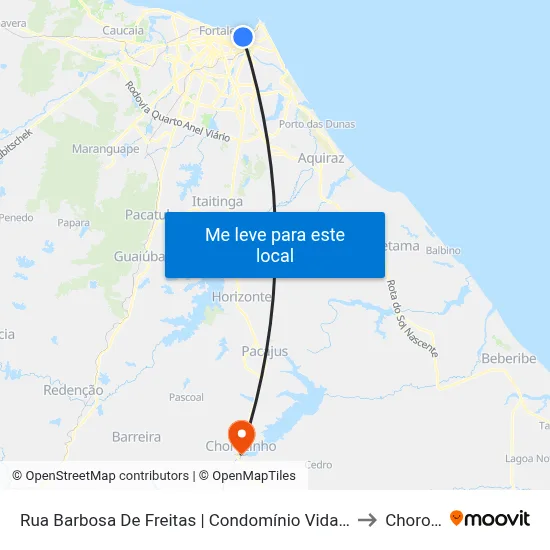 Rua Barbosa De Freitas | Condomínio Vidal Vasconcelos - Meireles to Chorozinho map