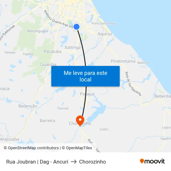 Rua Joubran | Dag - Ancuri to Chorozinho map