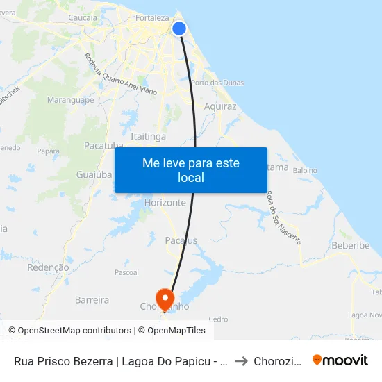 Rua Prisco Bezerra | Lagoa Do Papicu - Papicu to Chorozinho map