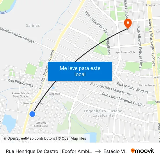 Rua Henrique De Castro | Ecofor Ambiental - Jardim Das Oliveiras to Estácio Via Corpvs map