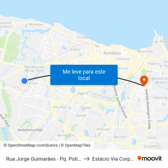 Rua Jorge Guimarães - Pq. Potira to Estácio Via Corpvs map
