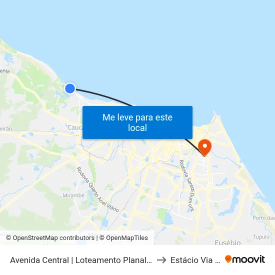 Avenida Central | Loteamento Planalto Icarai II | Icaraí to Estácio Via Corpvs map