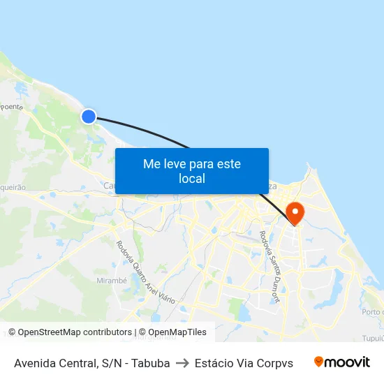 Avenida Central, S/N - Tabuba to Estácio Via Corpvs map