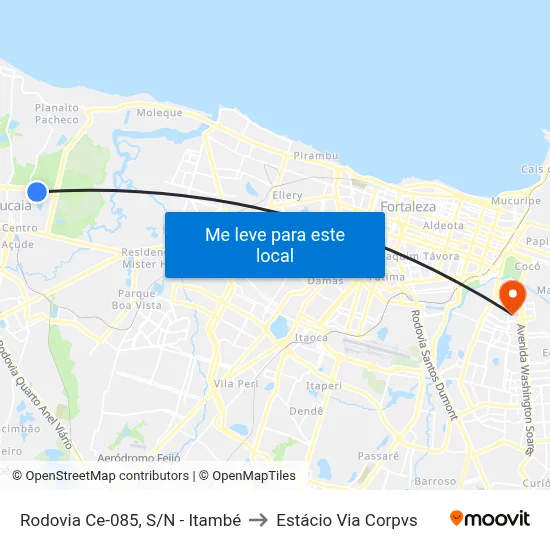 Rodovia Ce-085, S/N - Itambé to Estácio Via Corpvs map