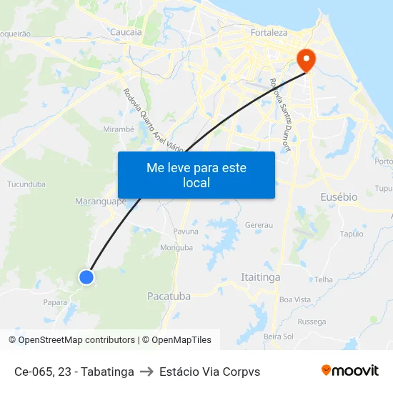 Ce-065, 23 - Tabatinga to Estácio Via Corpvs map