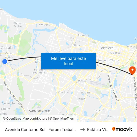 Avenida Contorno Sul | Fórum Trabalhista - Planalto Caucaia to Estácio Via Corpvs map