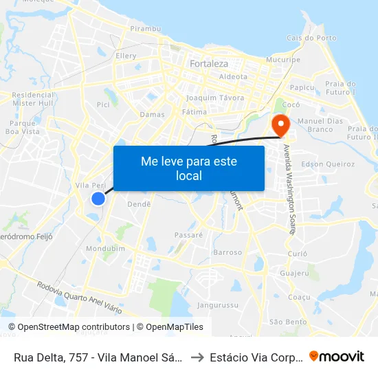 Rua Delta, 757 - Vila Manoel Sátiro to Estácio Via Corpvs map