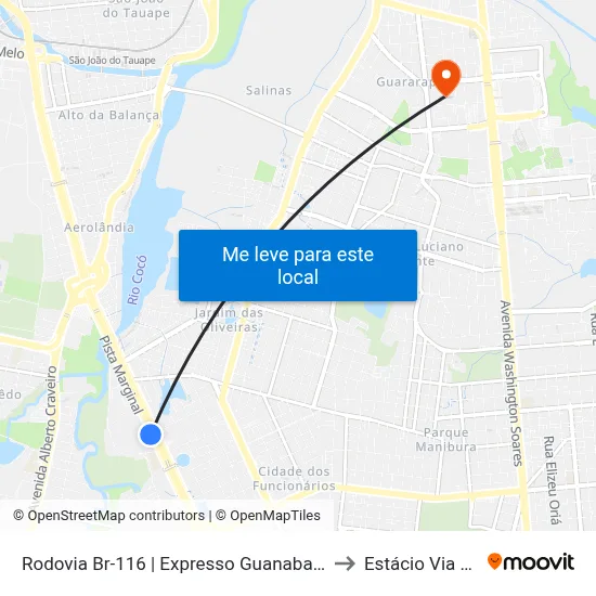 Rodovia Br-116 | Expresso Guanabara - Cajazeiras to Estácio Via Corpvs map