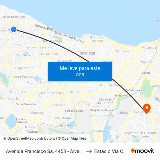 Avenida Francisco Sá, 4453 - Álvaro Weyne to Estácio Via Corpvs map
