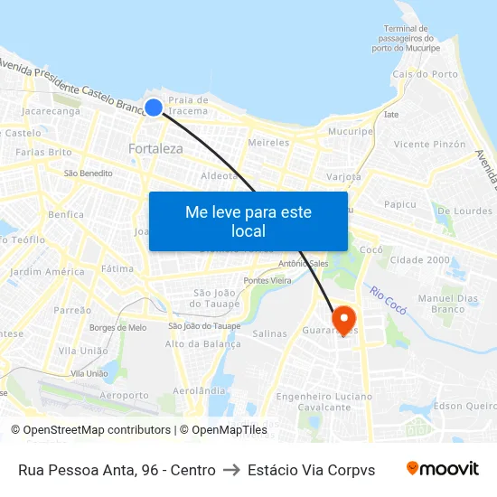 Rua Pessoa Anta, 96 - Centro to Estácio Via Corpvs map