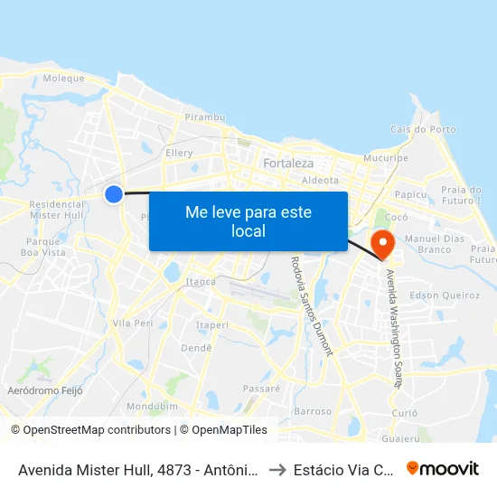 Avenida Mister Hull, 4873 - Antônio Bezerra to Estácio Via Corpvs map