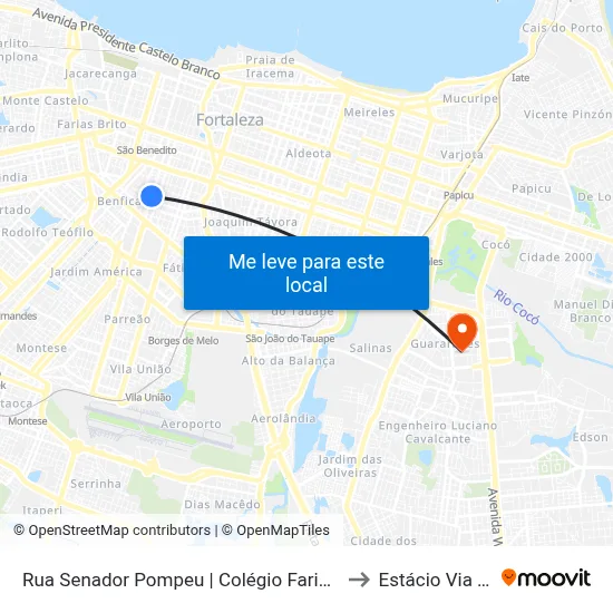 Rua Senador Pompeu | Colégio Farias Brito - Benfica to Estácio Via Corpvs map