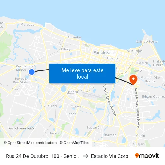 Rua 24 De Outubro, 100 - Genibaú to Estácio Via Corpvs map