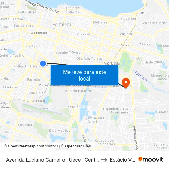 Avenida Luciano Carneiro | Uece - Centro De Humanidades - Fátima to Estácio Via Corpvs map