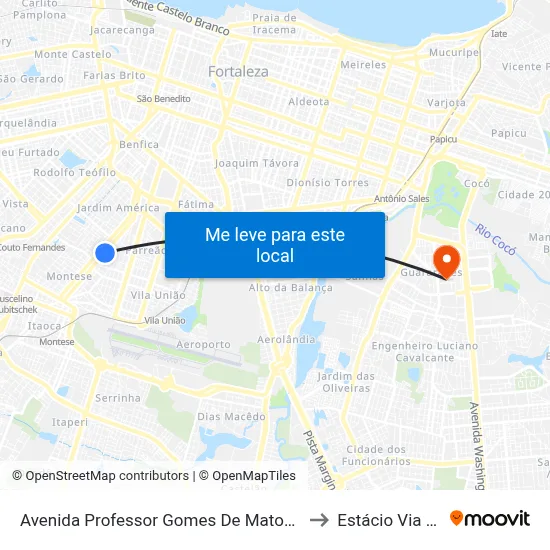 Avenida Professor Gomes De Matos, 778 - Parreão to Estácio Via Corpvs map