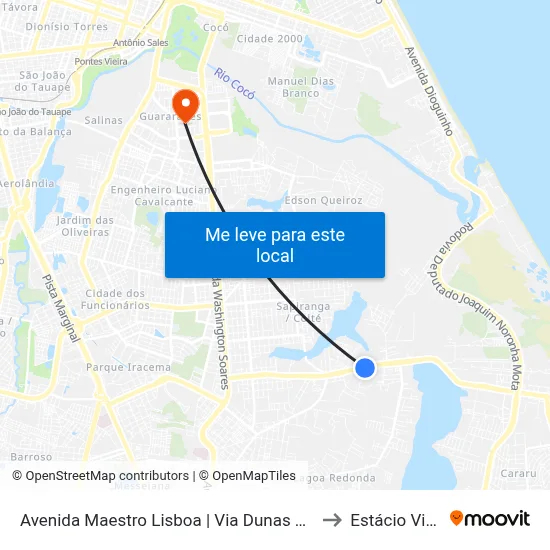 Avenida Maestro Lisboa | Via Dunas Center - Lagoa Redonda to Estácio Via Corpvs map