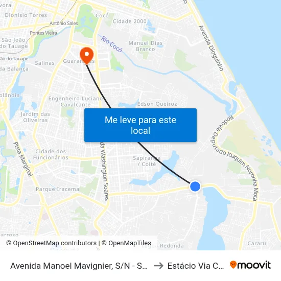 Avenida Manoel Mavignier, S/N - Sabiaguaba to Estácio Via Corpvs map