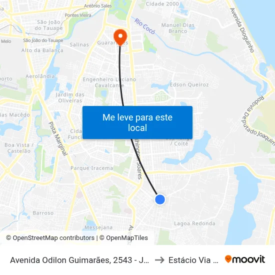 Avenida Odilon Guimarães, 2543 - José De Alencar to Estácio Via Corpvs map