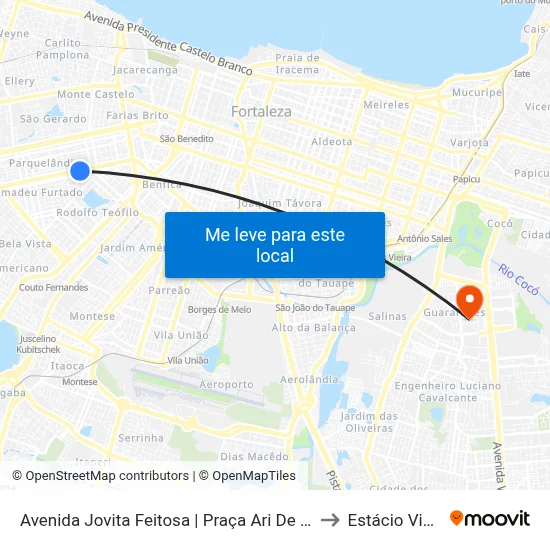 Avenida Jovita Feitosa | Praça Ari De Sá - Amadeu Furtado to Estácio Via Corpvs map