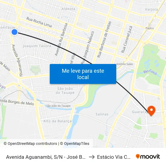 Avenida Aguanambi, S/N - José Bonifácio to Estácio Via Corpvs map