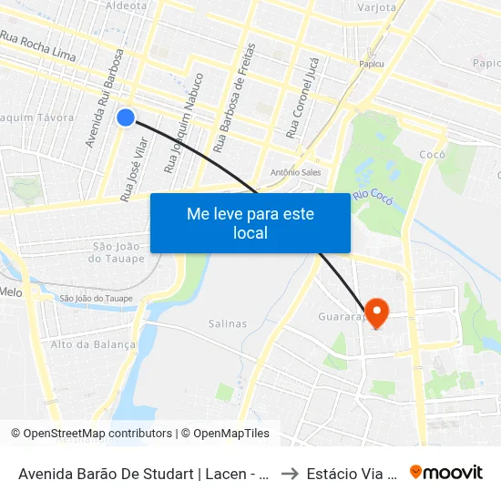 Avenida Barão De Studart | Lacen - Dionísio Torres to Estácio Via Corpvs map