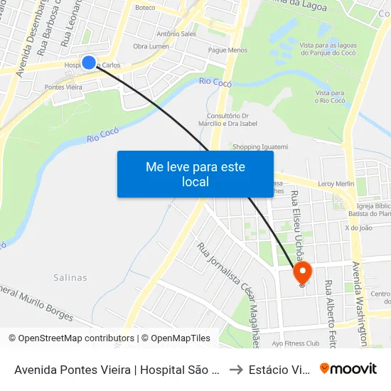 Avenida Pontes Vieira | Hospital São Carlos - Dionísio Torres to Estácio Via Corpvs map