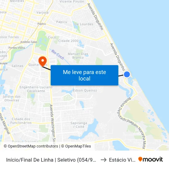 Início/Final De Linha | Seletivo (054/906/909) - Praia Do Futuro II to Estácio Via Corpvs map