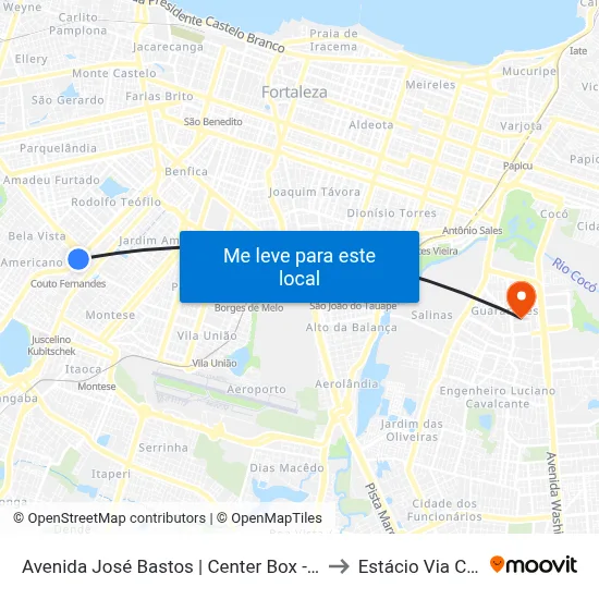 Avenida José Bastos | Center Box - Bela Vista to Estácio Via Corpvs map