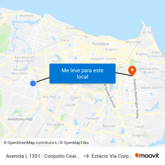 Avenida I, 1351 - Conjunto Ceará II to Estácio Via Corpvs map