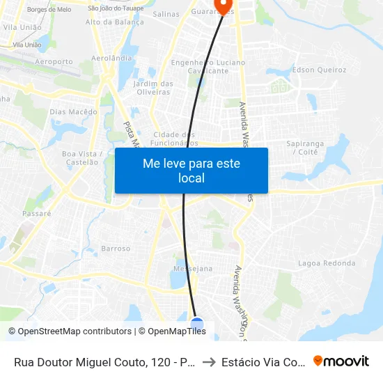 Rua Doutor Miguel Couto, 120 - Paupina to Estácio Via Corpvs map