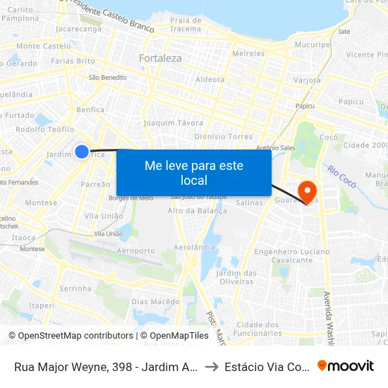 Rua Major Weyne, 398 - Jardim América to Estácio Via Corpvs map